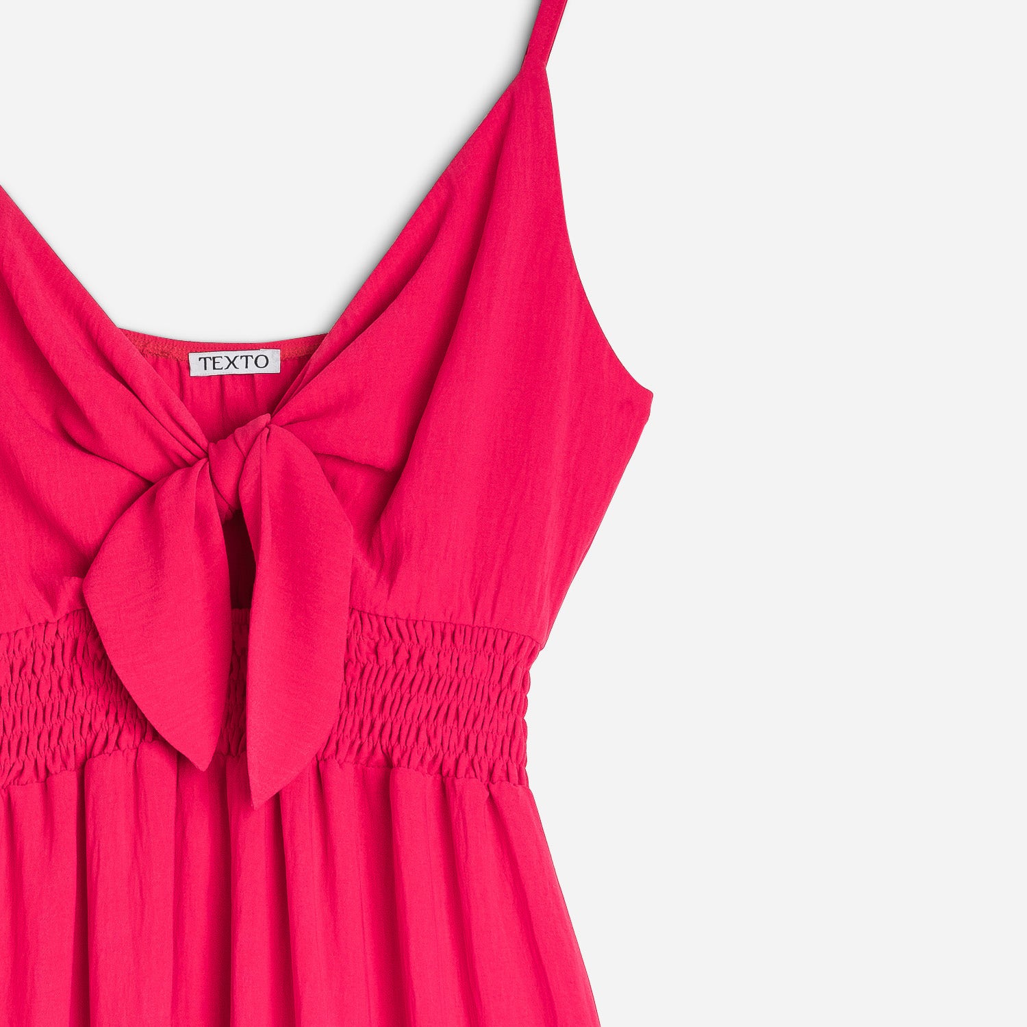 Robe longue TEXTO fuchsia avec nœud