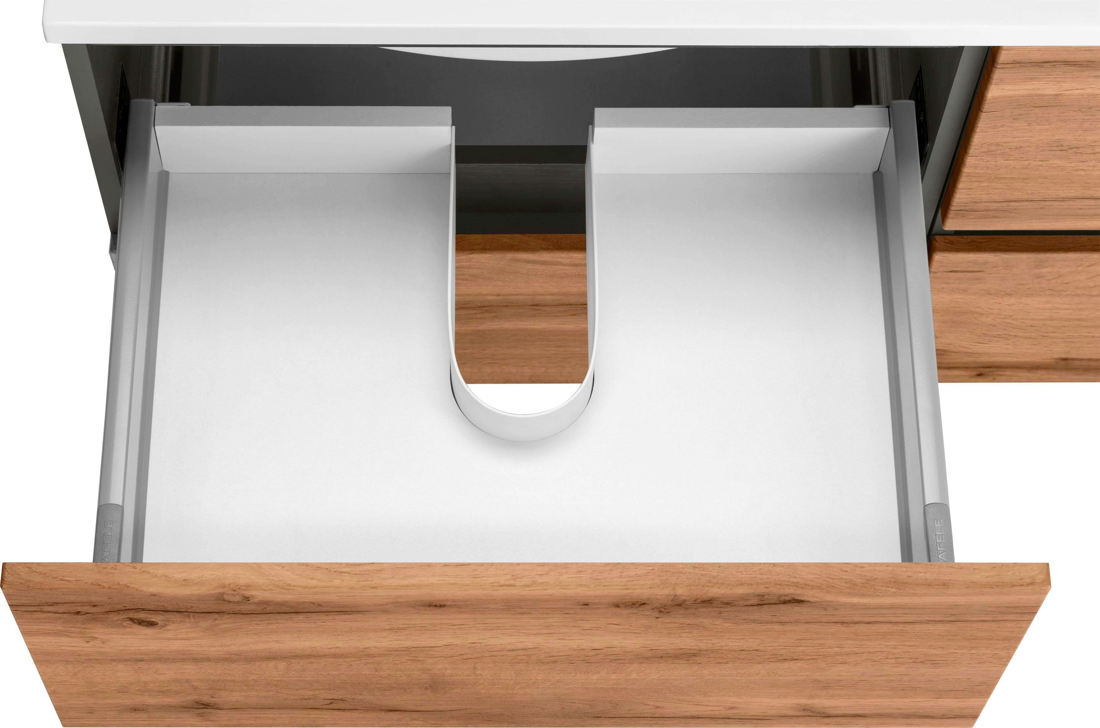 HELD MÖBEL Badmöbel-Set Lucca, (2-St), Doppelwaschtisch, Breite 120 cm