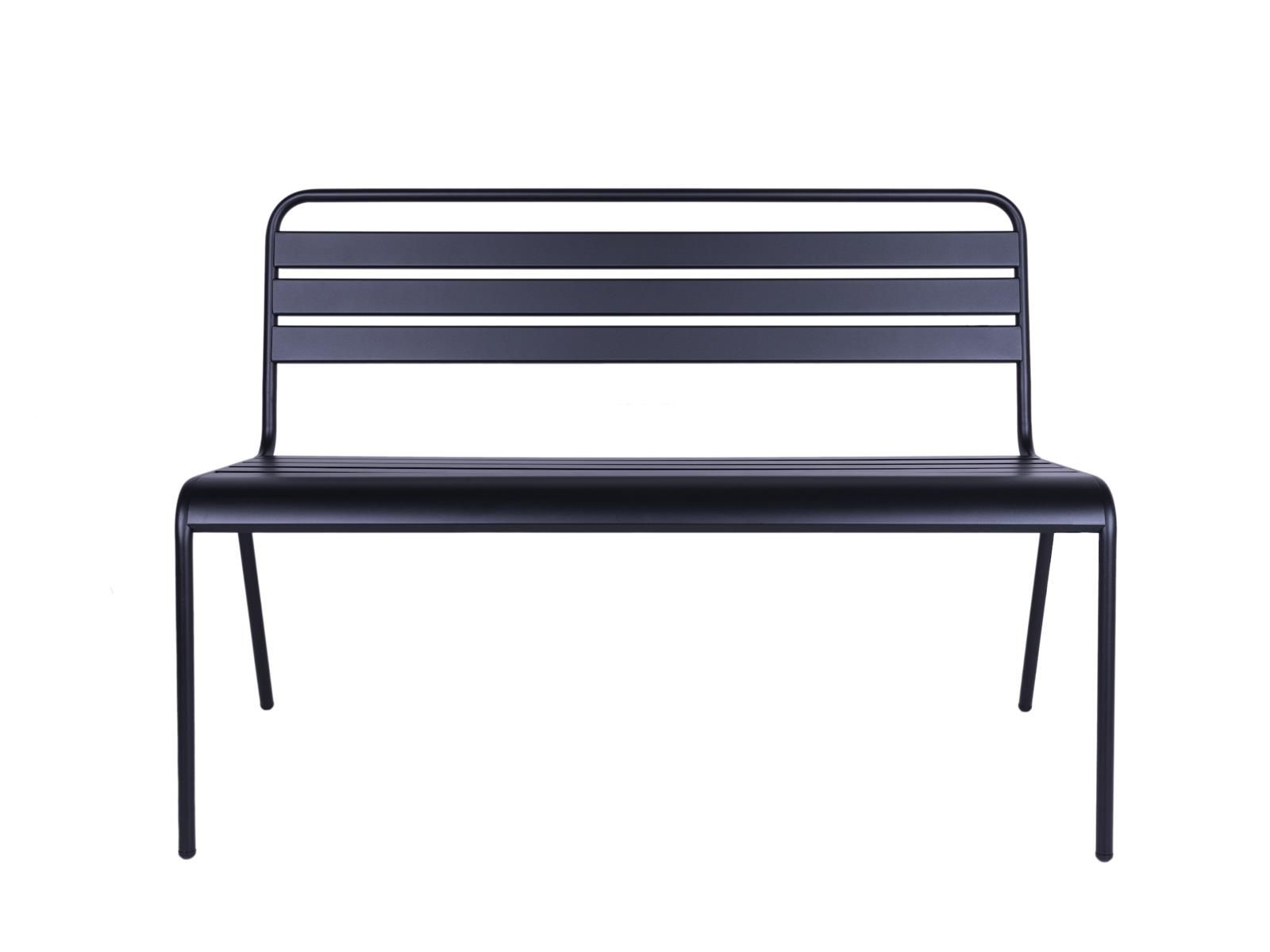 MaximaVida Max 120 cm schwarze Metall Gartenbank