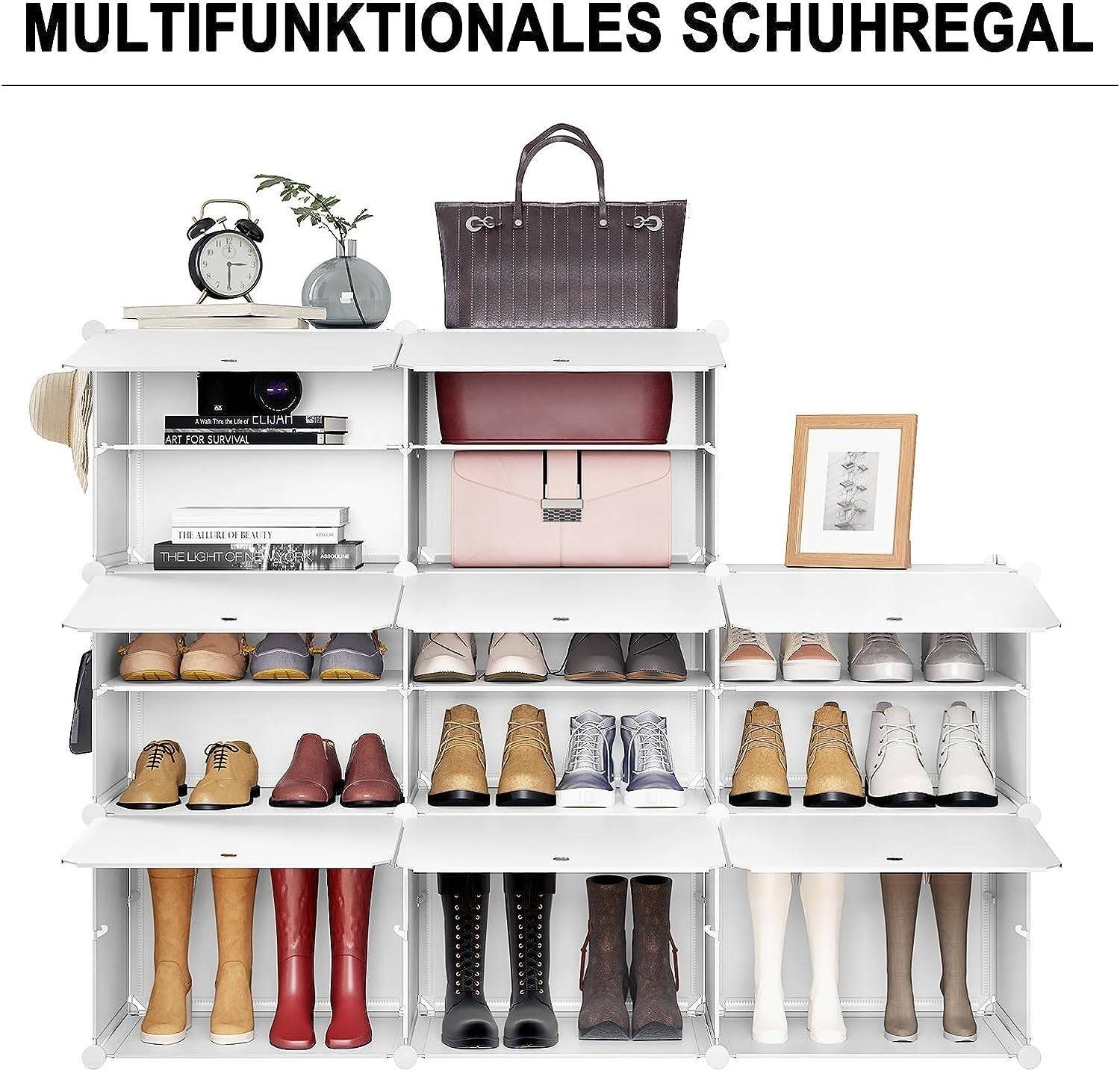 Woltu Schuhregal, 1-tlg., Schuhaufbewahrung mit 8 Fächern für 32 Paar Schuhe