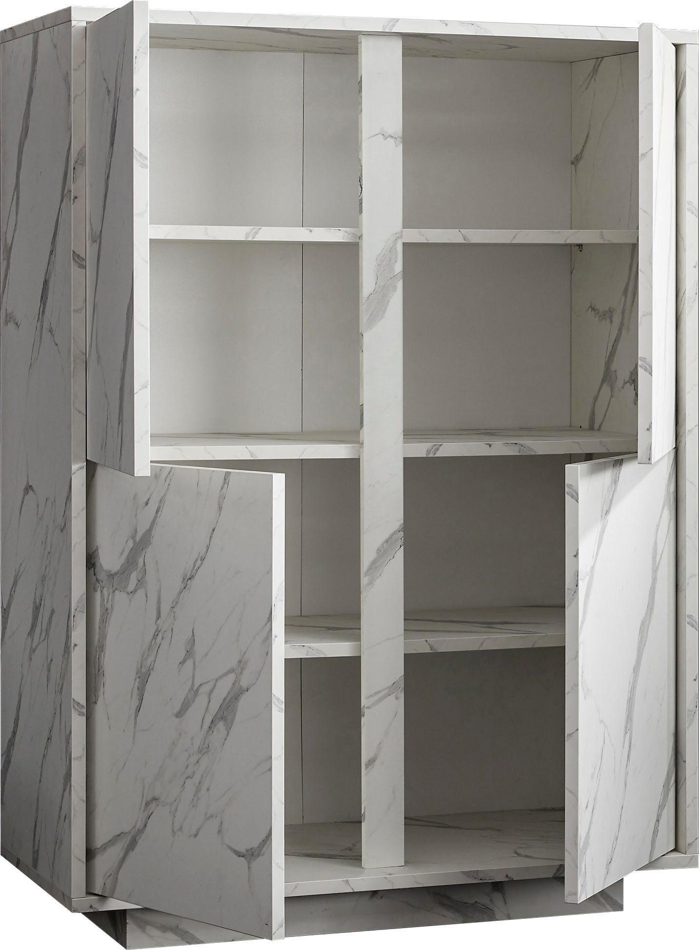 LC Highboard Carrara, grifflos