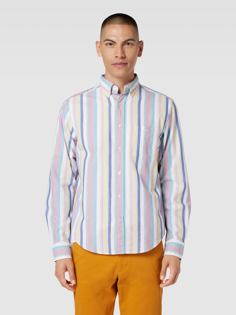 Freizeithemd mit Streifenmuster Modell 'OXFORD' in blau