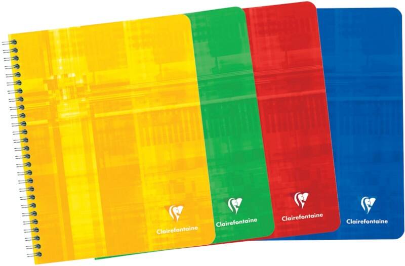 Clairefontaine Notizbuch DIN A5  Kariert Spiralbindung Pappe Blau Nicht perforiert 180 Seiten
