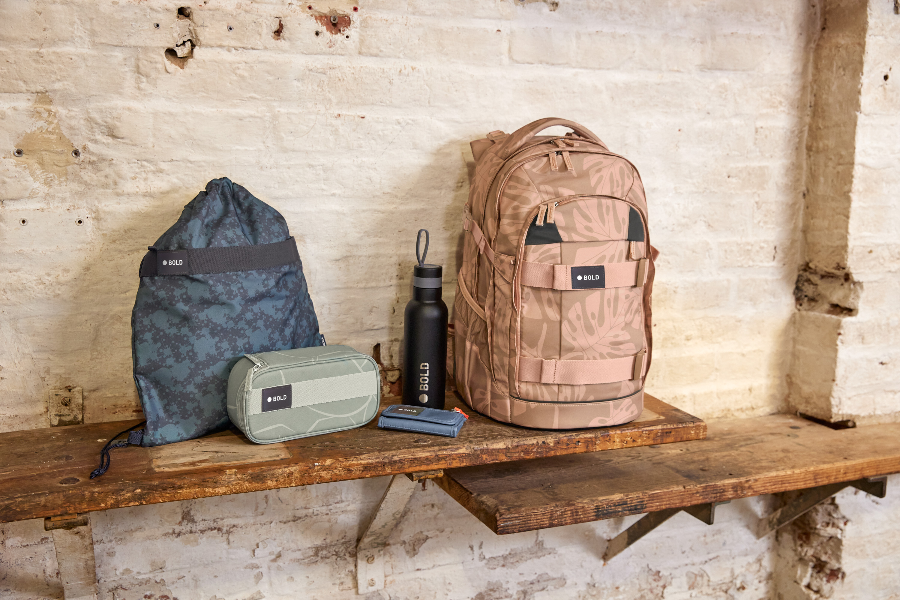 Schulrucksack - BOLD Origin Leaves, Karamell