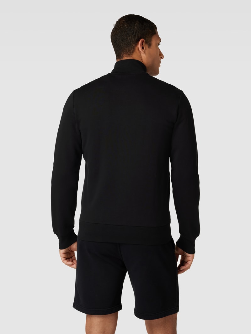 Sweatjacke mit Logo-Stitching in schwarz