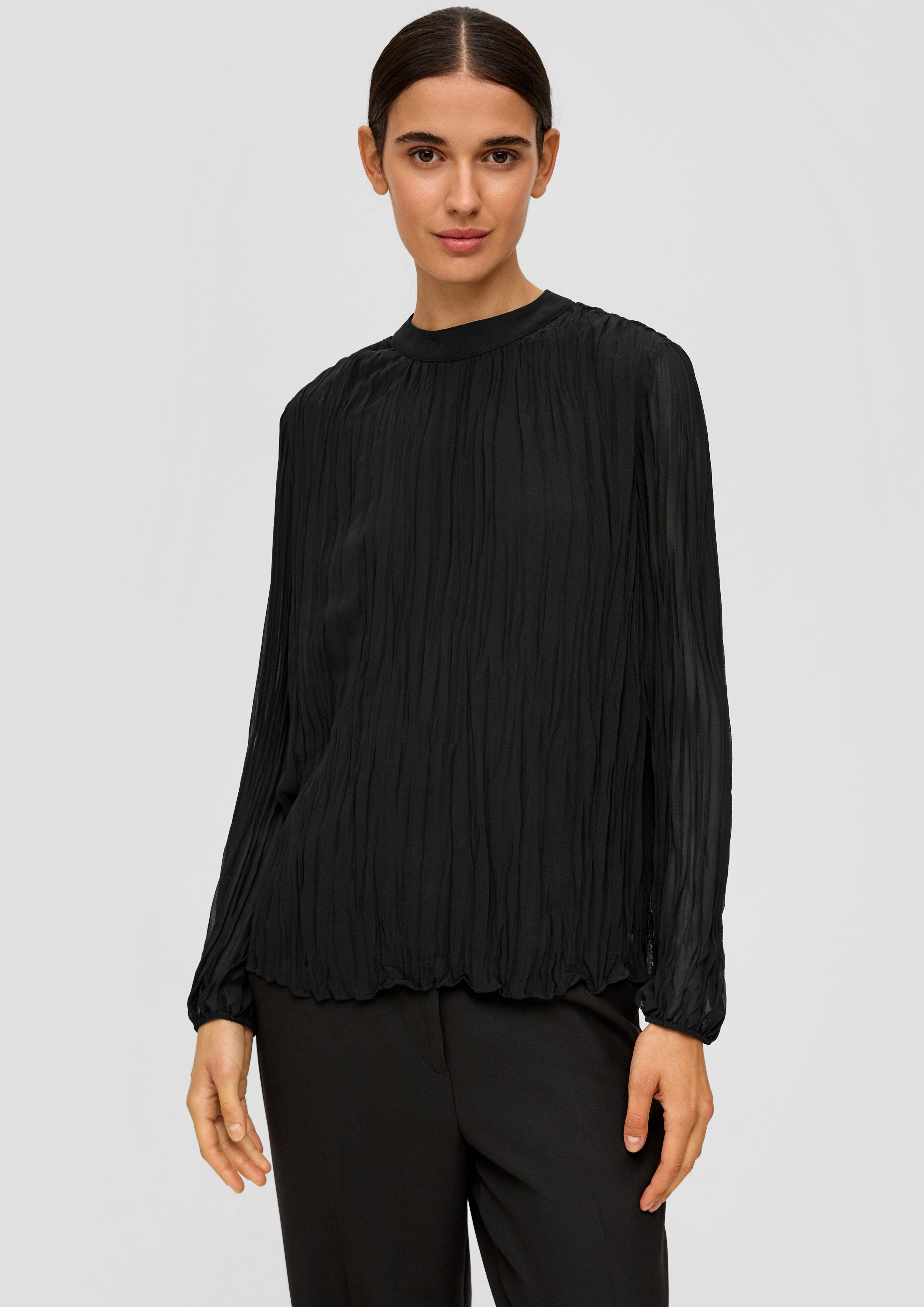 Gemusterte Chiffonbluse mit Stehkragen  2140361-9999