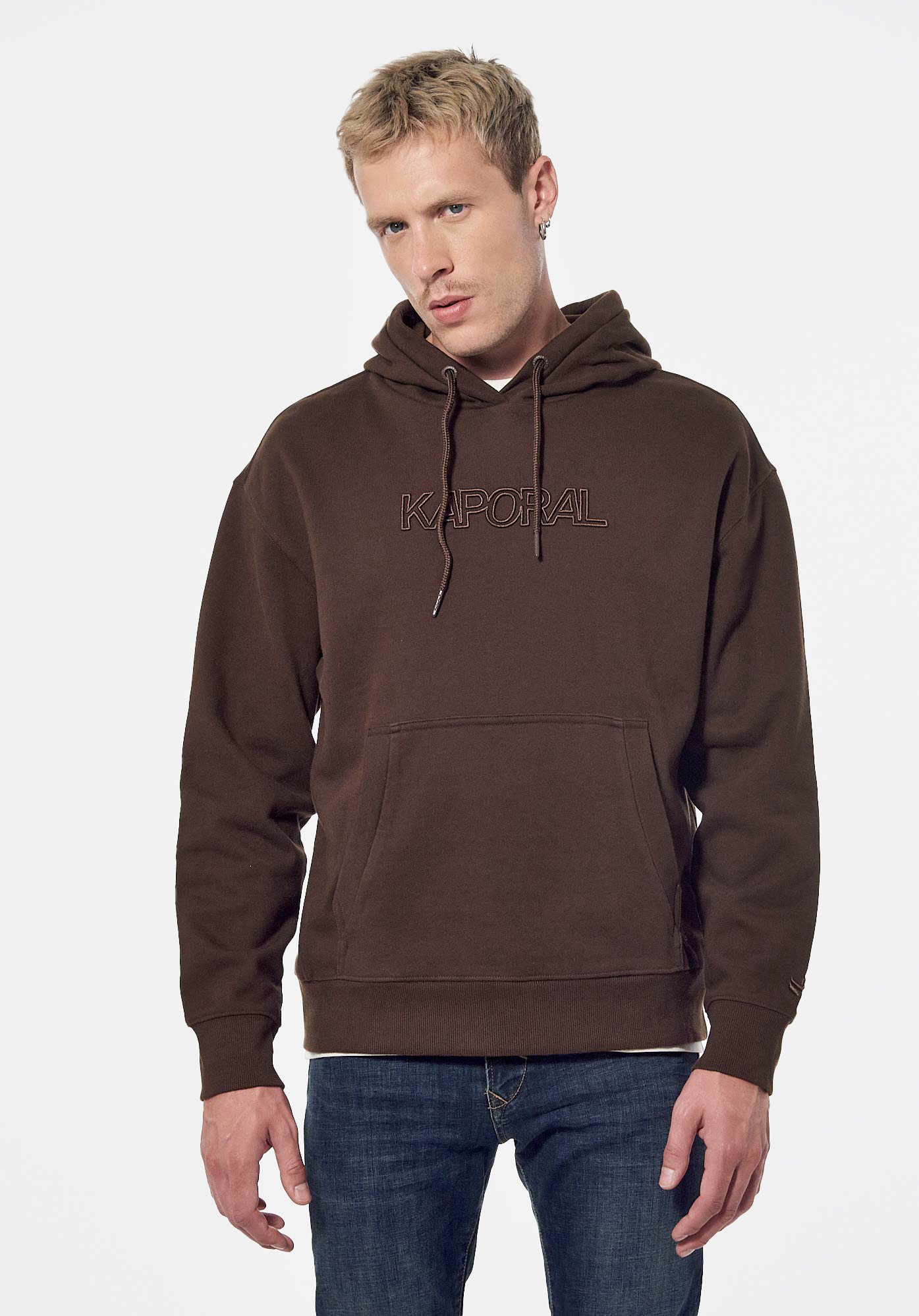 POWEL  Sweat marron Homme en 100% coton