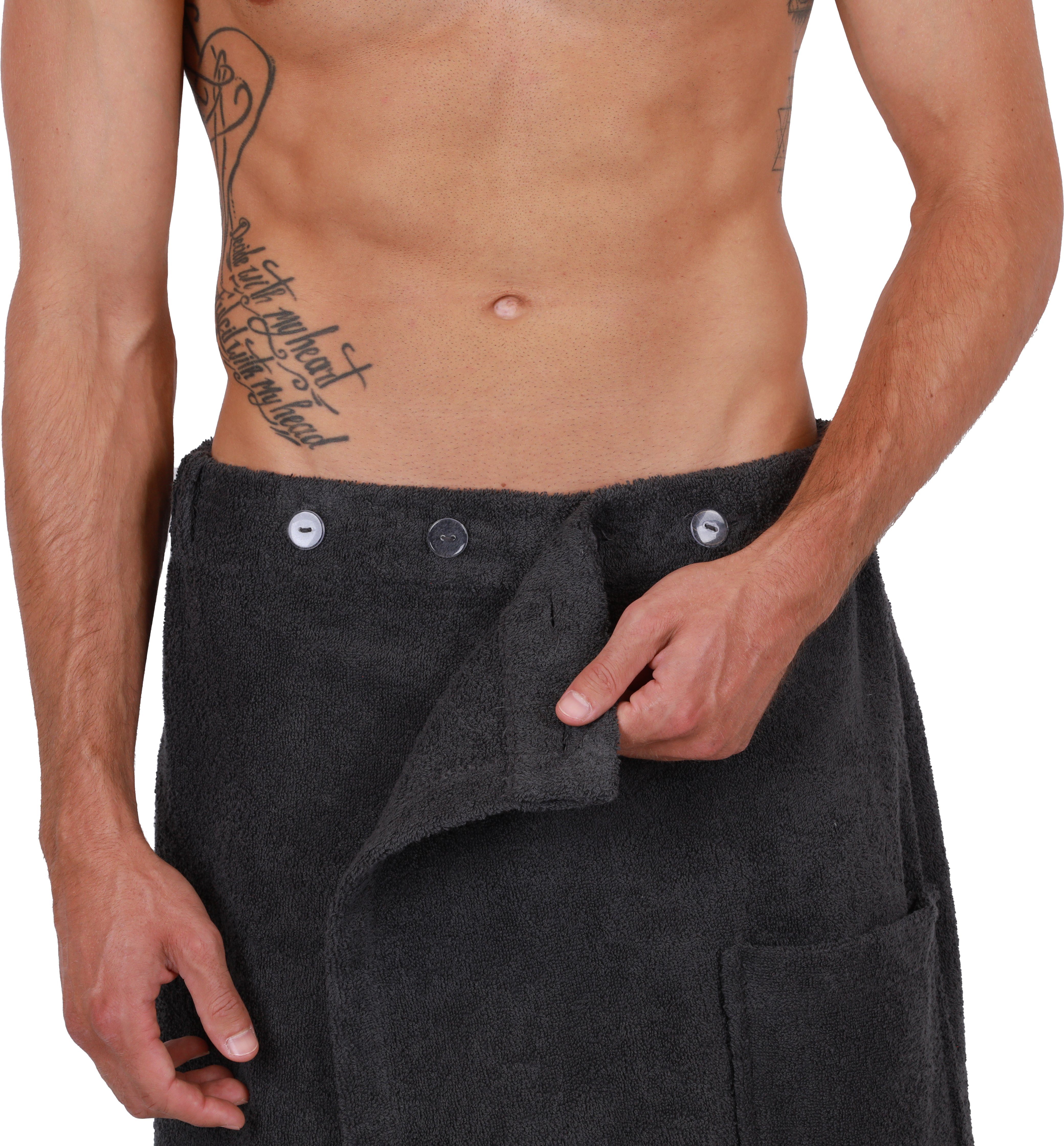 Betz Saunatuch Frottee Saunakilt BERLIN mit Knöpfen für Herren 420 g/m², 100% Baumwolle