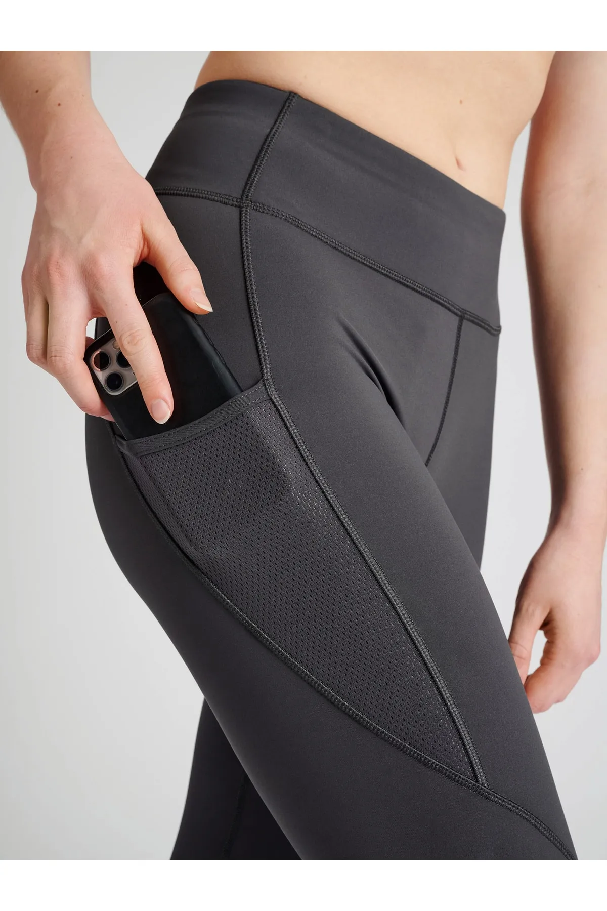 NEWLİNE  Sport-Leggings - Grau - Mittlerer Bund