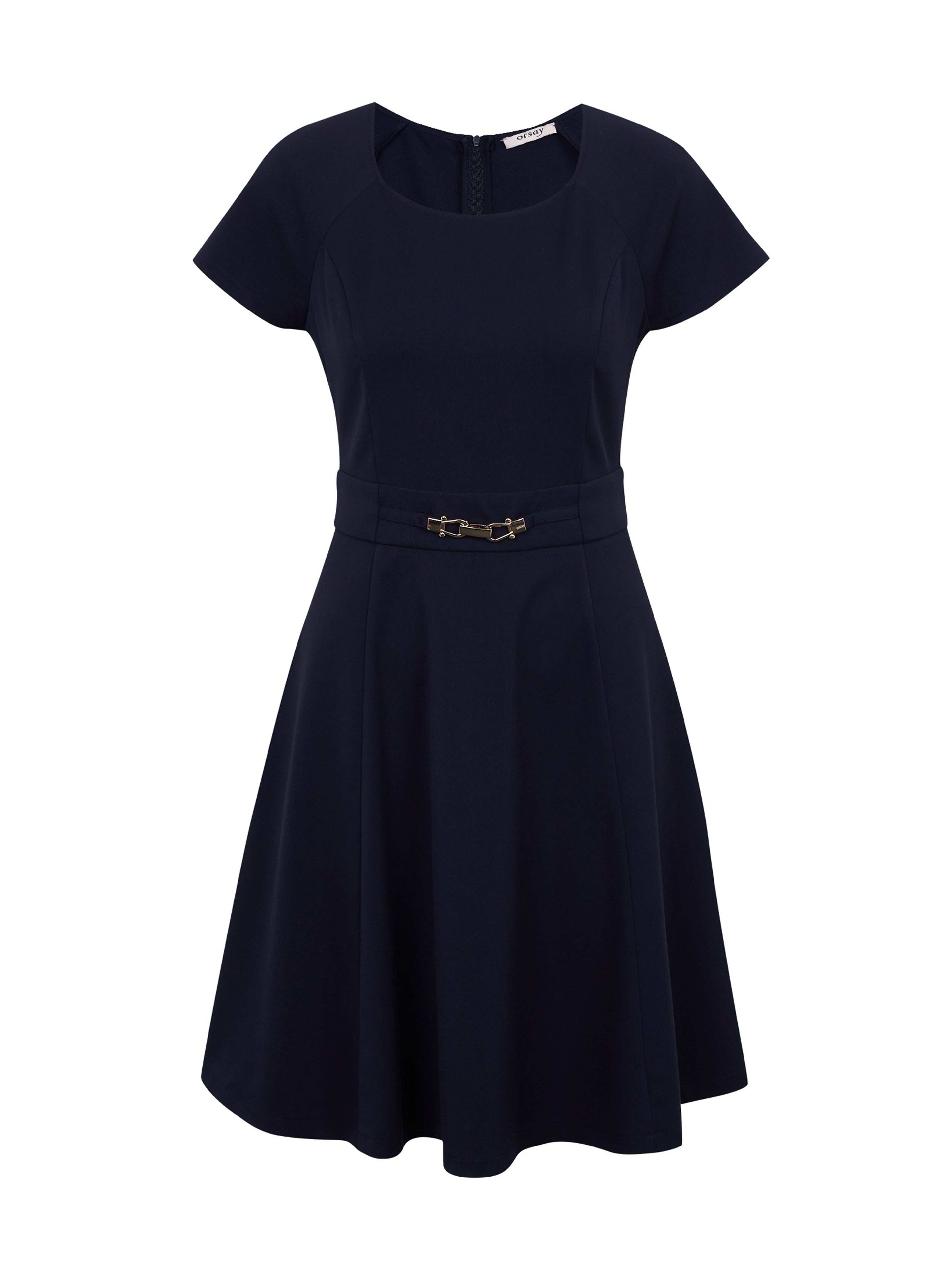 Dunkelblaues Damenkleid mit Gürtel ORSAY