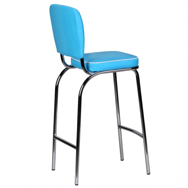Wohnling Barstuhl American Diner 50er Jahre Retro Blau Weiß