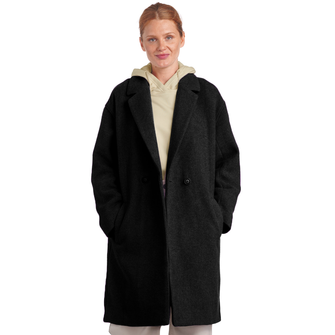 Damen Mantel mit Wollanteil