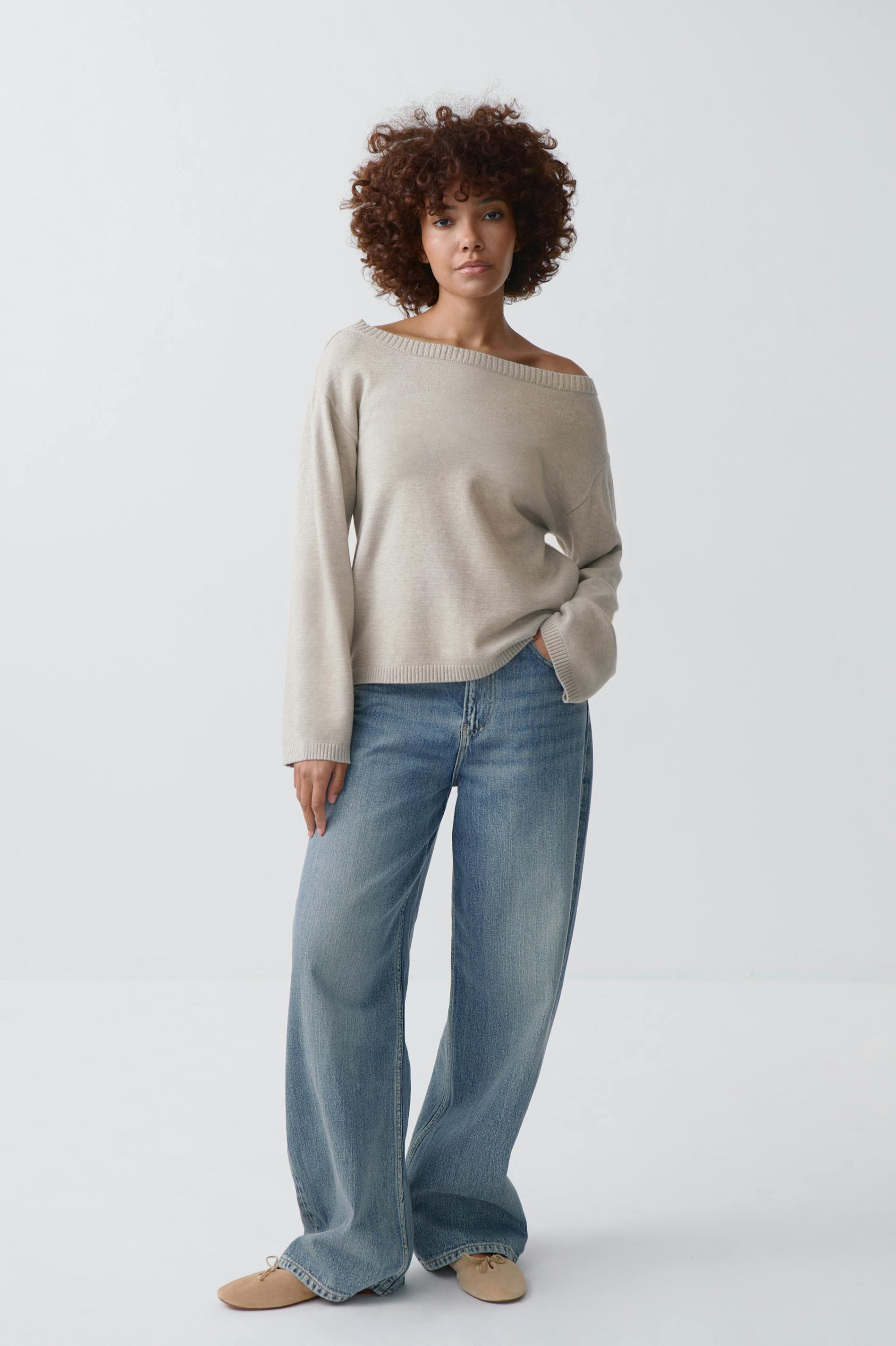 Knitted boatneck top