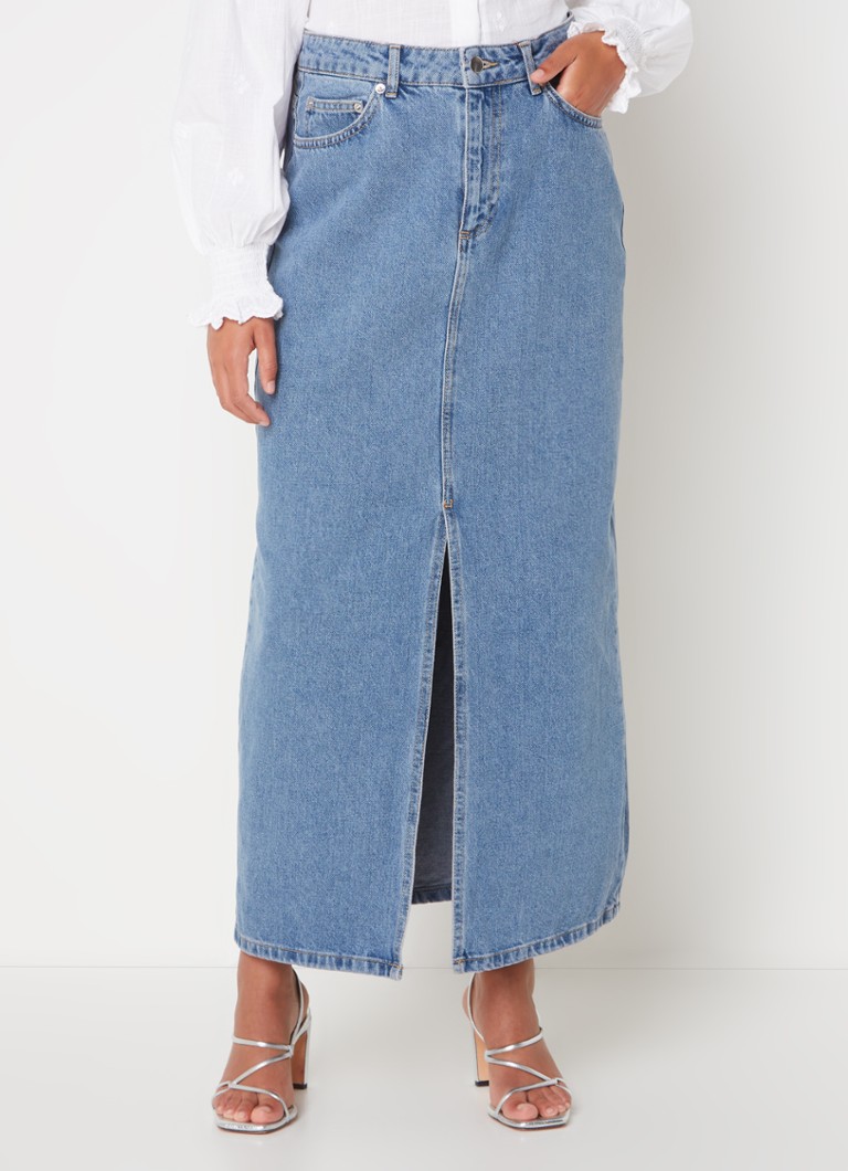 Gonna lunga in denim Frankie Neo Noir con spacco