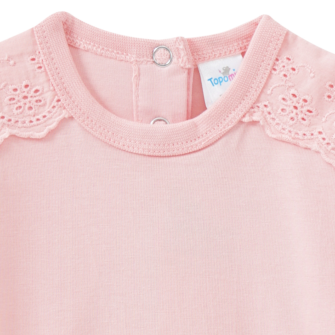 Baby Langarmbody mit Spitzenbesatz