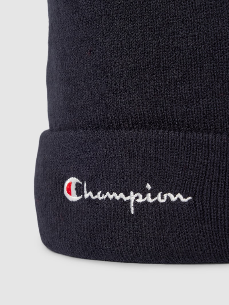 Beanie mit Label-Stitching in dunkelblau