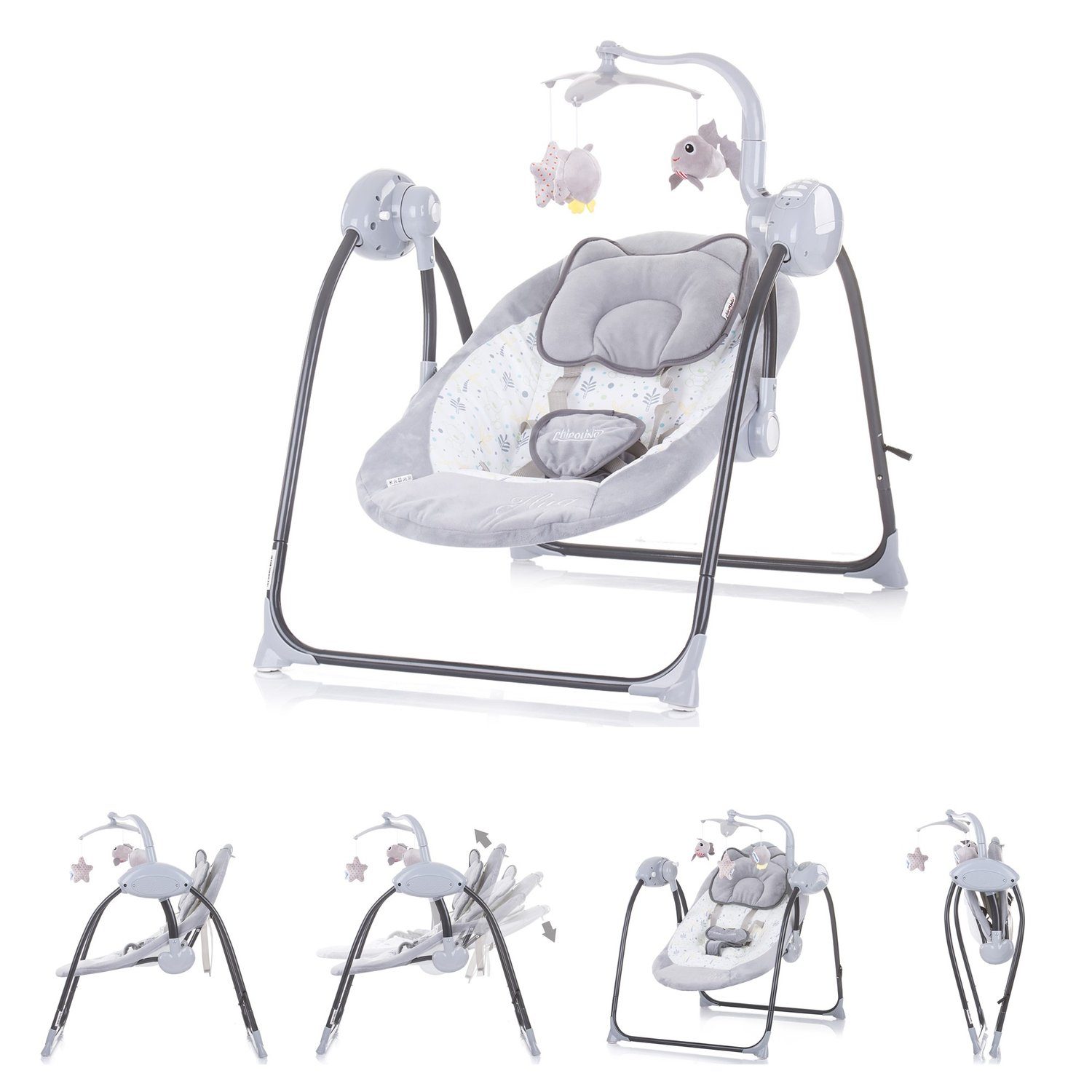 Chipolino Babywippe Elektrische Babywippe Hug, Musikfunktion, regulierbare Geschwindigkeit