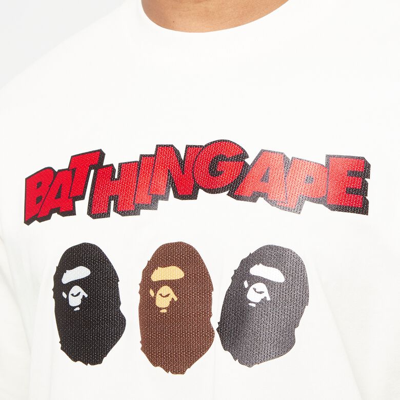 A Bathing Ape Triple Ape Head Tee ivory