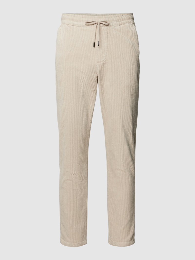 Tapered Cropped Hose aus Cord Modell 'LINUS' in kitt