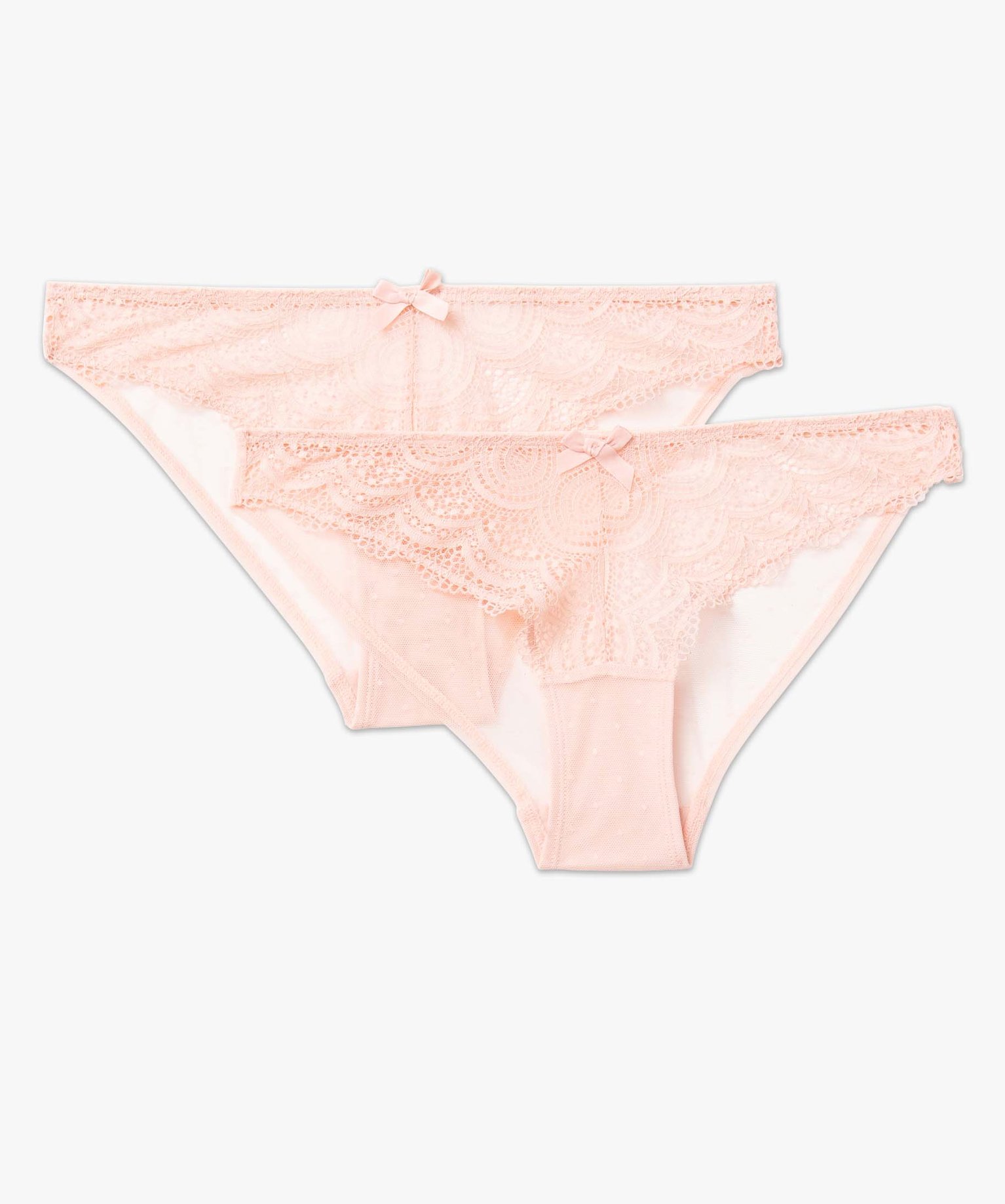 Culotte en dentelle et tulle femme (lot de 2) rose | GEMO