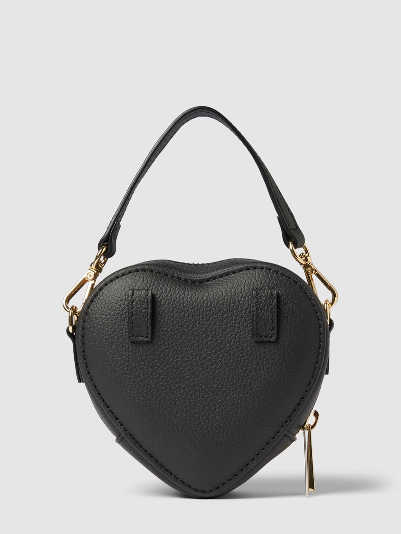 Handtasche mit Steppnähten Modell 'Mini Heart' in black