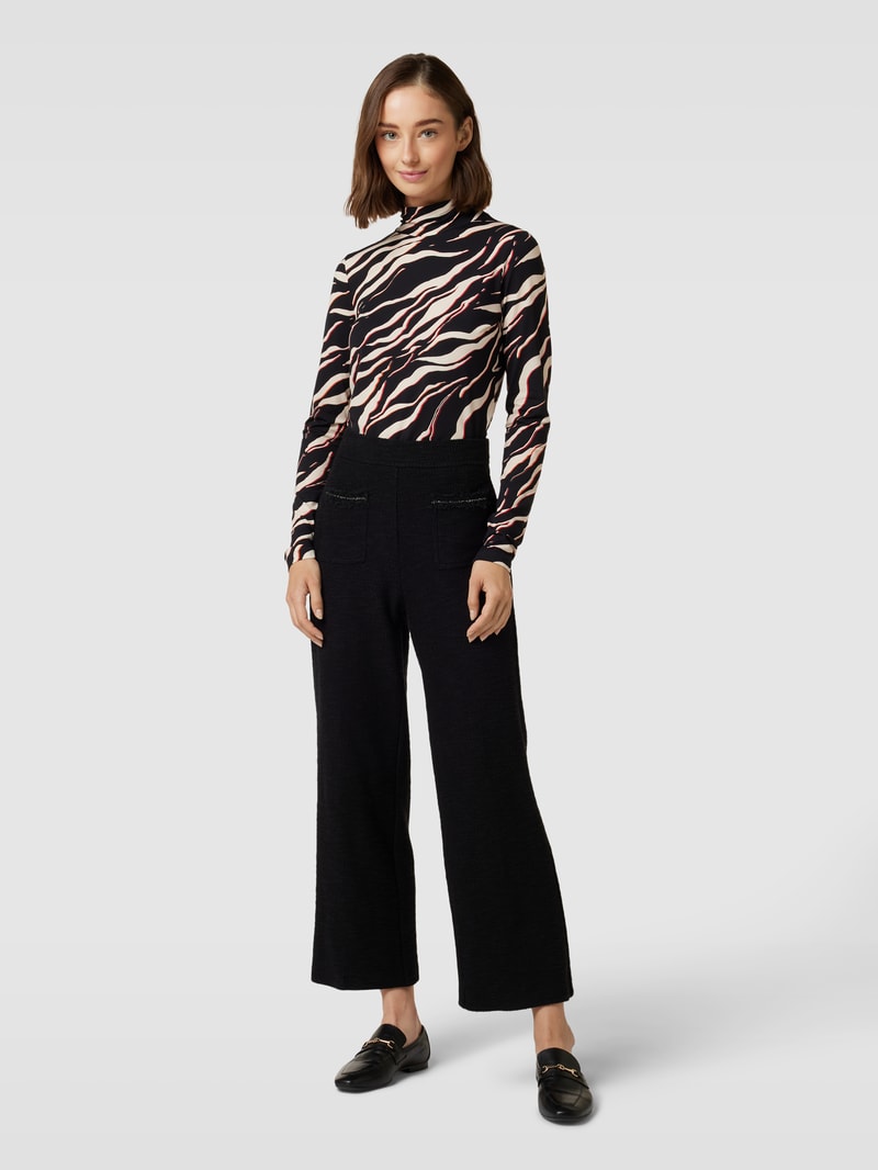 Culotte aus Tweed mit Zierbesatz Modell 'CAMERON' in schwarz