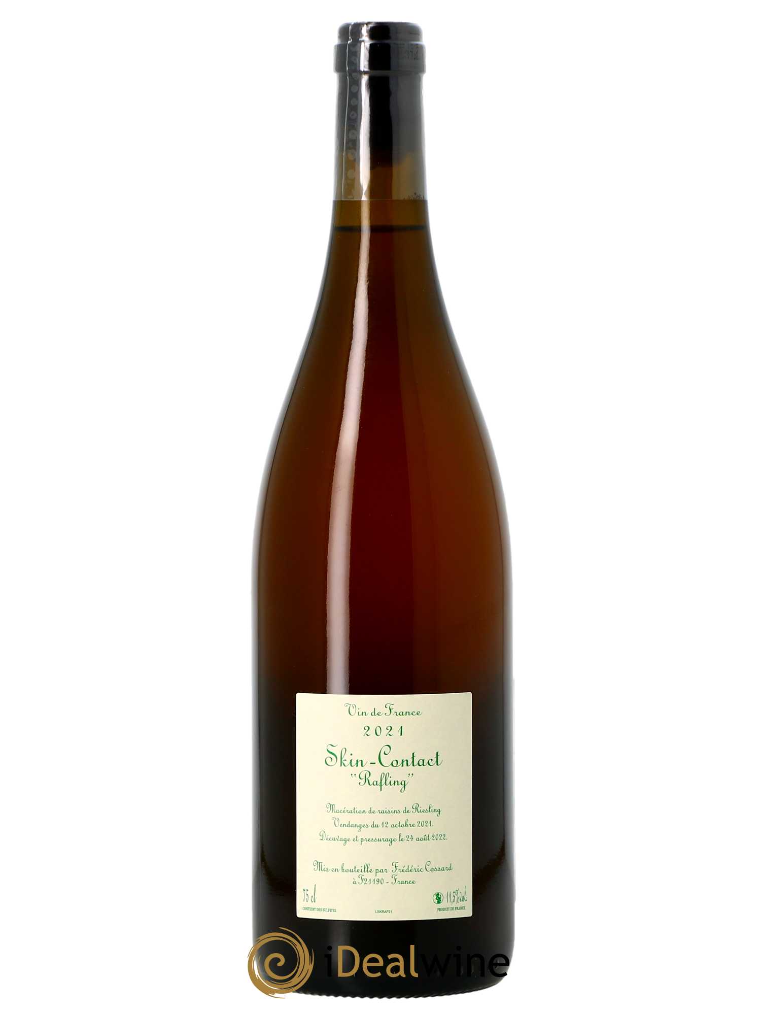 Vin de France Skin Contact Rafling Frédéric Cossard  2021 - Lot de 1 Bouteille