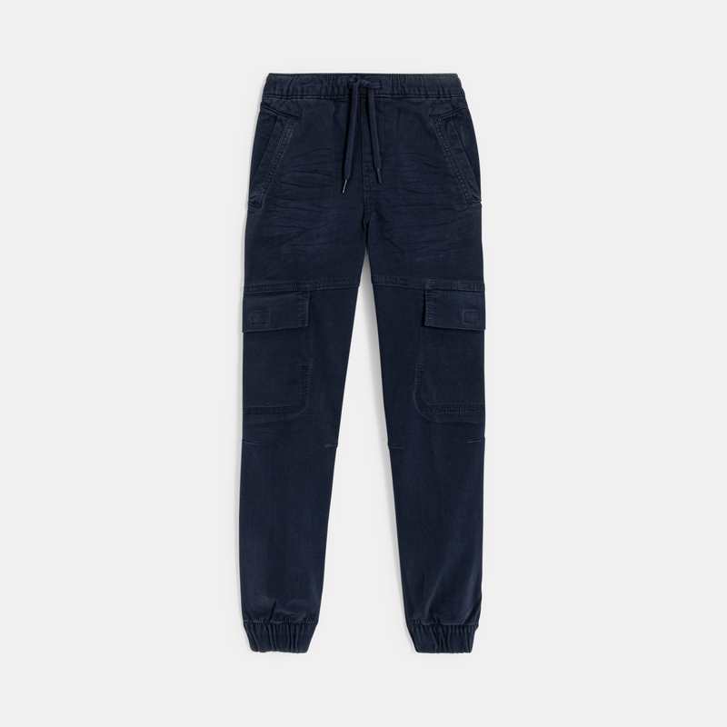 Pantalon cargo en toile bleu Garçon