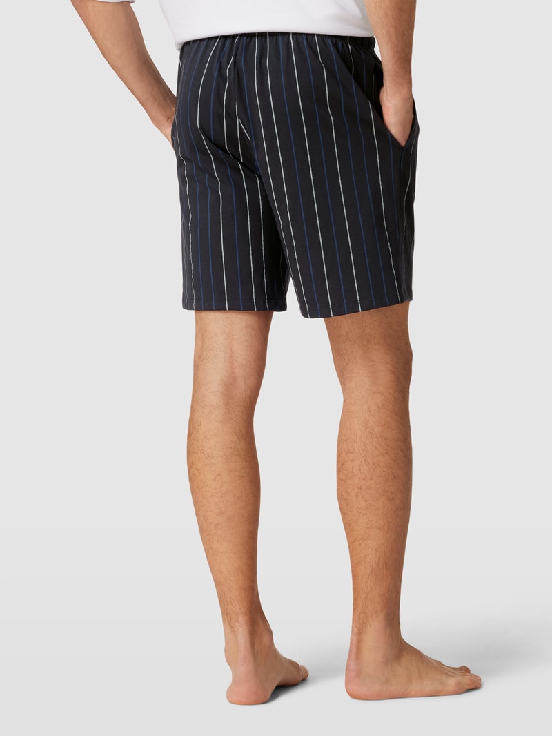 Pyjama-Shorts mit Streifenmuster in anthrazit