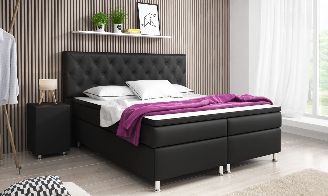 IHG IHG Nachttisch Hocker Kara Kunstleder schwarz