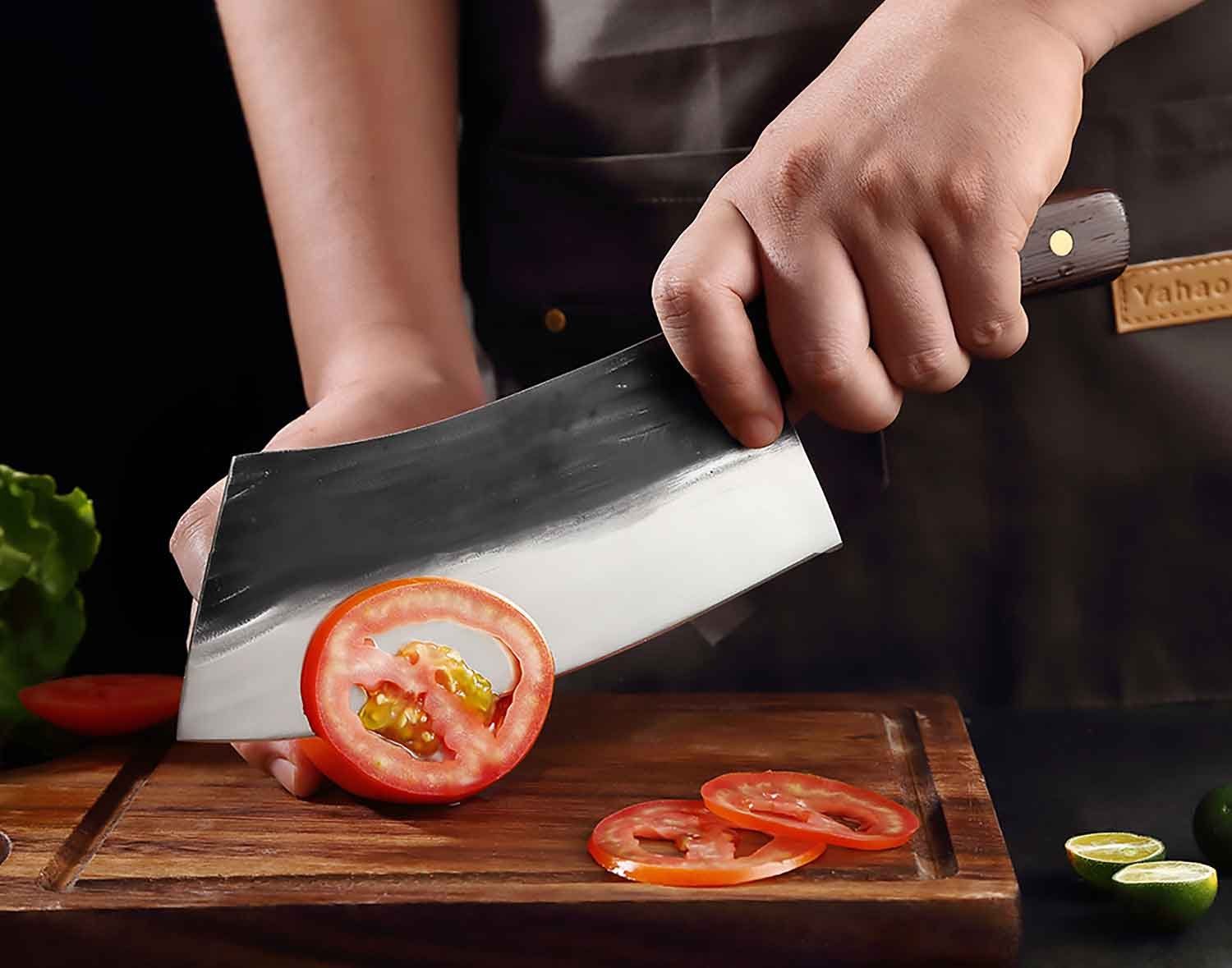 Muxel Hackmesser Hackmesser und Metzgermesser Dem serbischen Full Tang Hackmesser nache, schwer mit Lederscheide