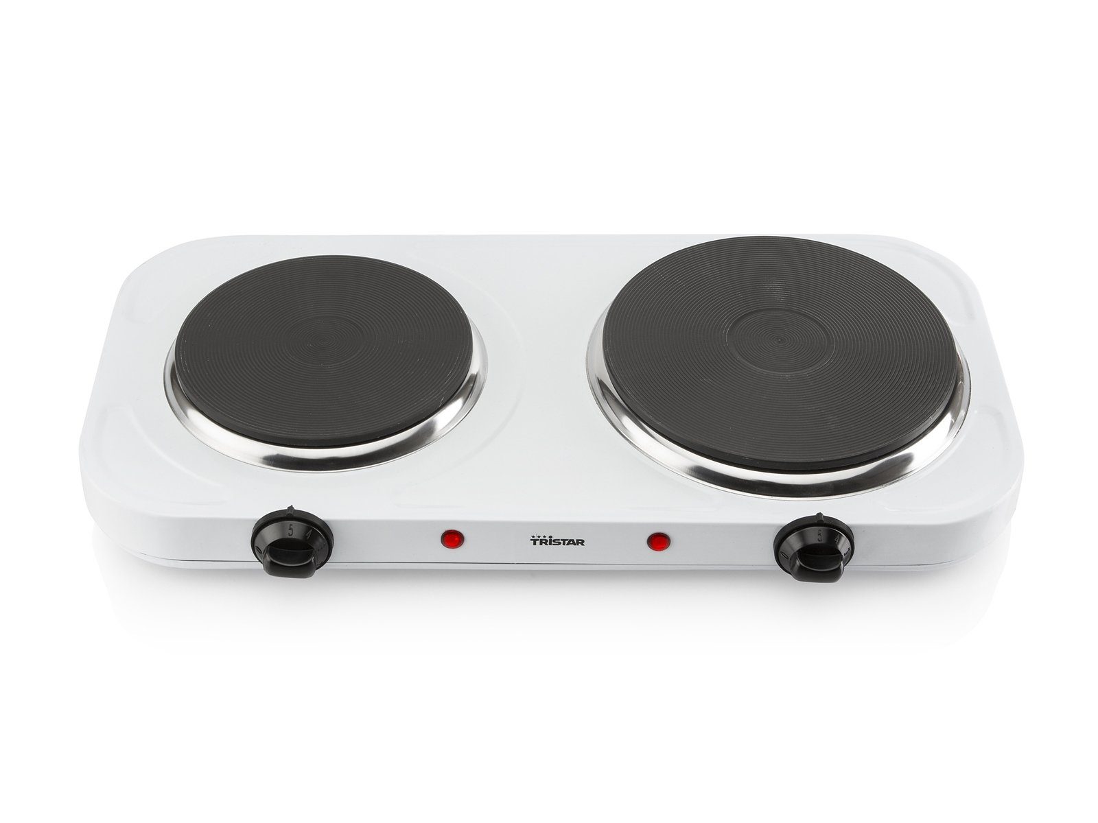 Tristar Doppelkochplatte, Mobiles elektrisches 2er Platten autarkes Kochfeld 15,5/18,5cm Camping