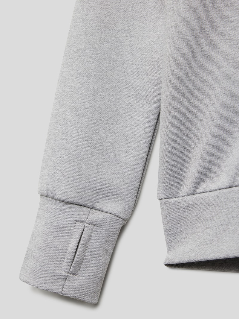Hoodie mit Motiv-Patch in mittelgrau meliert