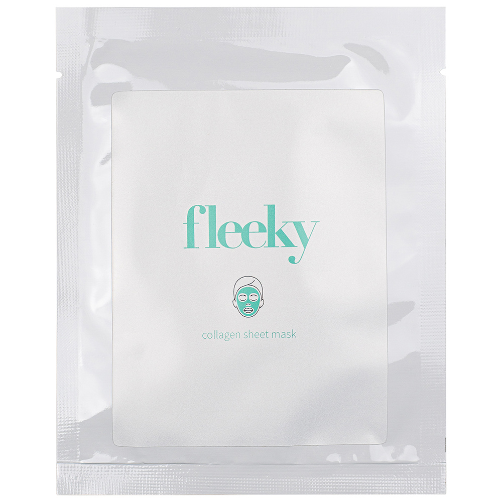 Fleeky Masque en Tissu Collagène avec Derma Roller - Éclat & Hydratation Masque