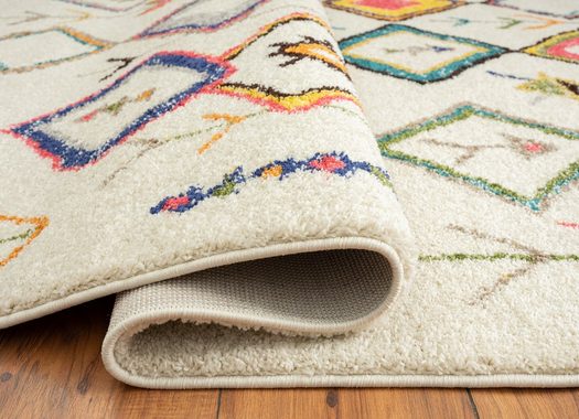 Orientteppich MARAKESH 2800C, TEPPIA, rechteckig, Höhe: 20 mm, Wohnzimmerteppich Rutscfest teppichläufer Küchenteppich Creme