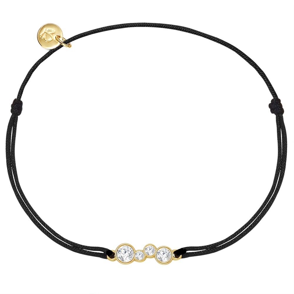 Glanzstücke München Bracelet en tissu Argent sterling Oxyde de zirconium (CZ) en Or jaune Bracelet