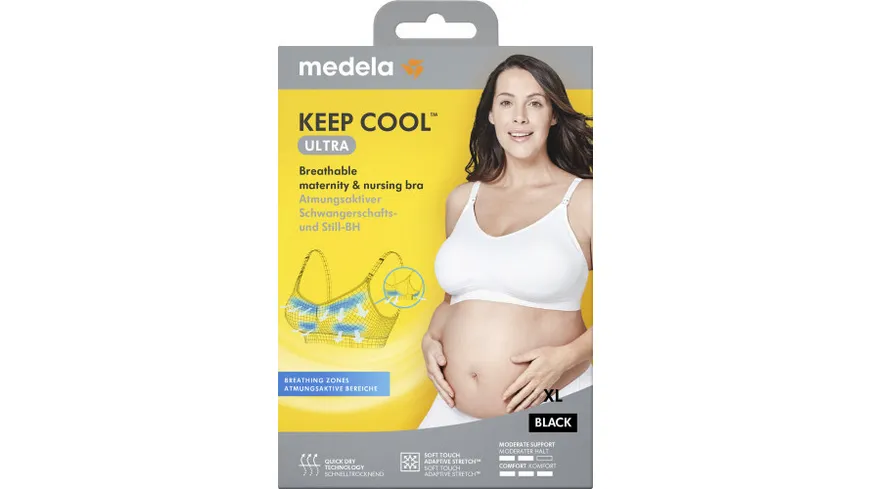 Medela Keep Cool™ Ultra Komfort Schwangerschafts- und Still-BH, schwarz, Gr. XL schwarz