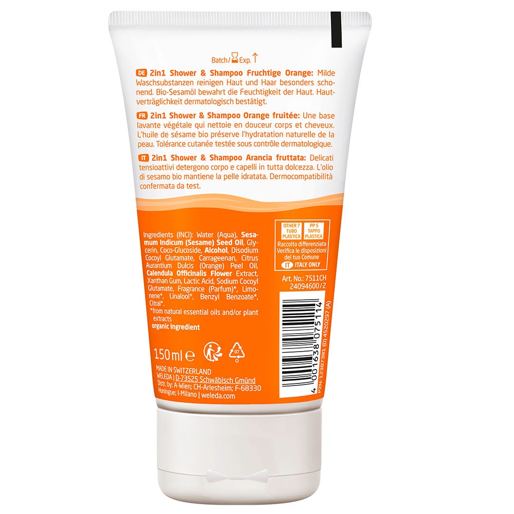 Weleda Kids 2in1 Shower & Shampoo Orange 150 ml