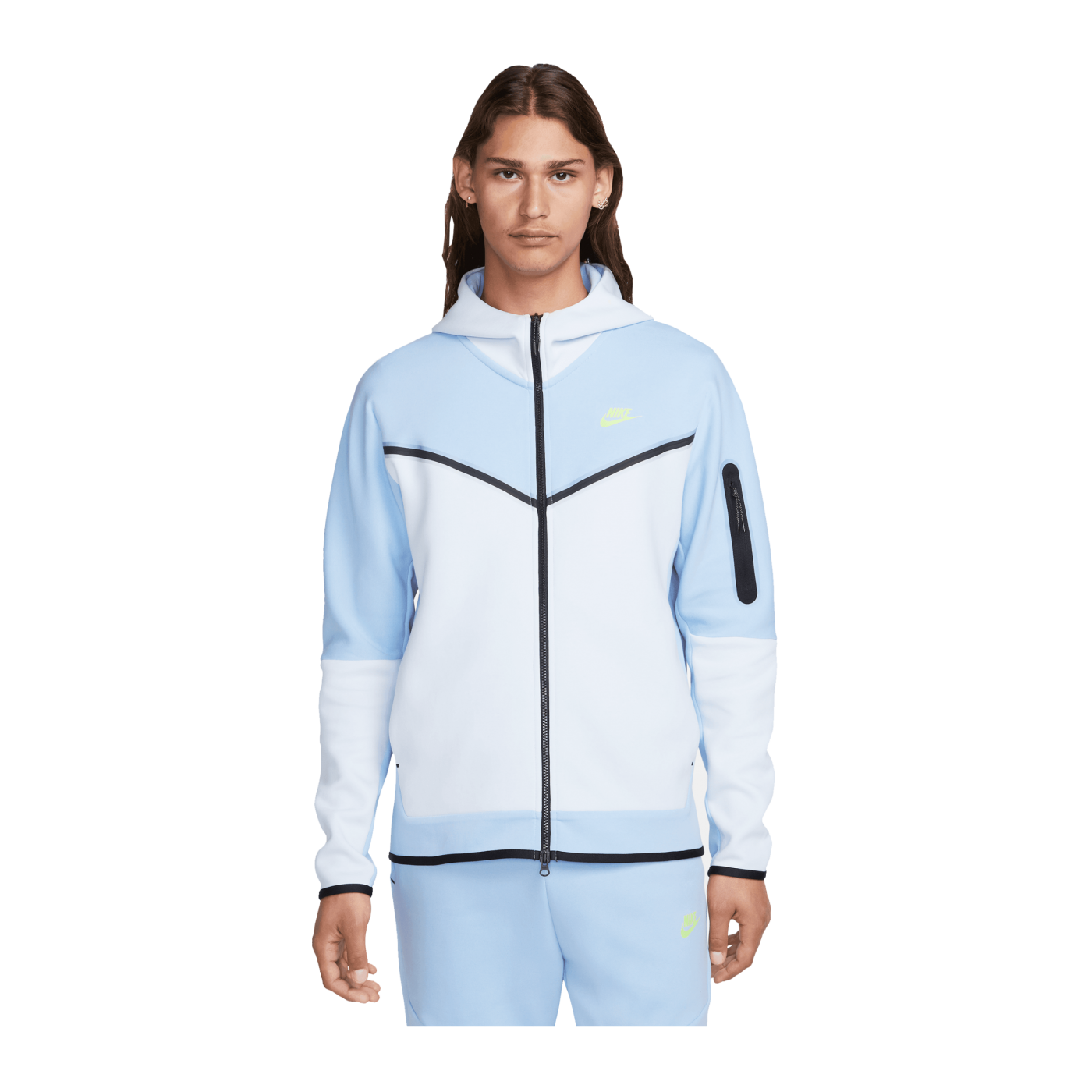 Nike Tech Fleece Kapuzenjacke Blau Weiss F479