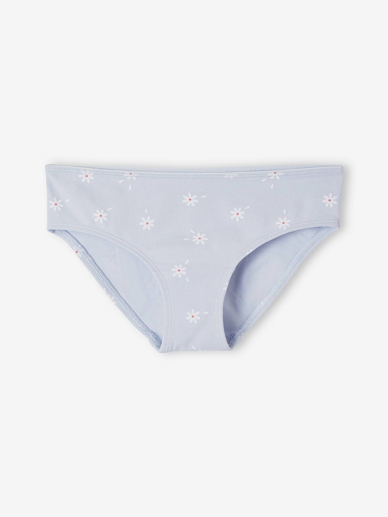 Lot de 5 culottes fille marguerites gris chiné