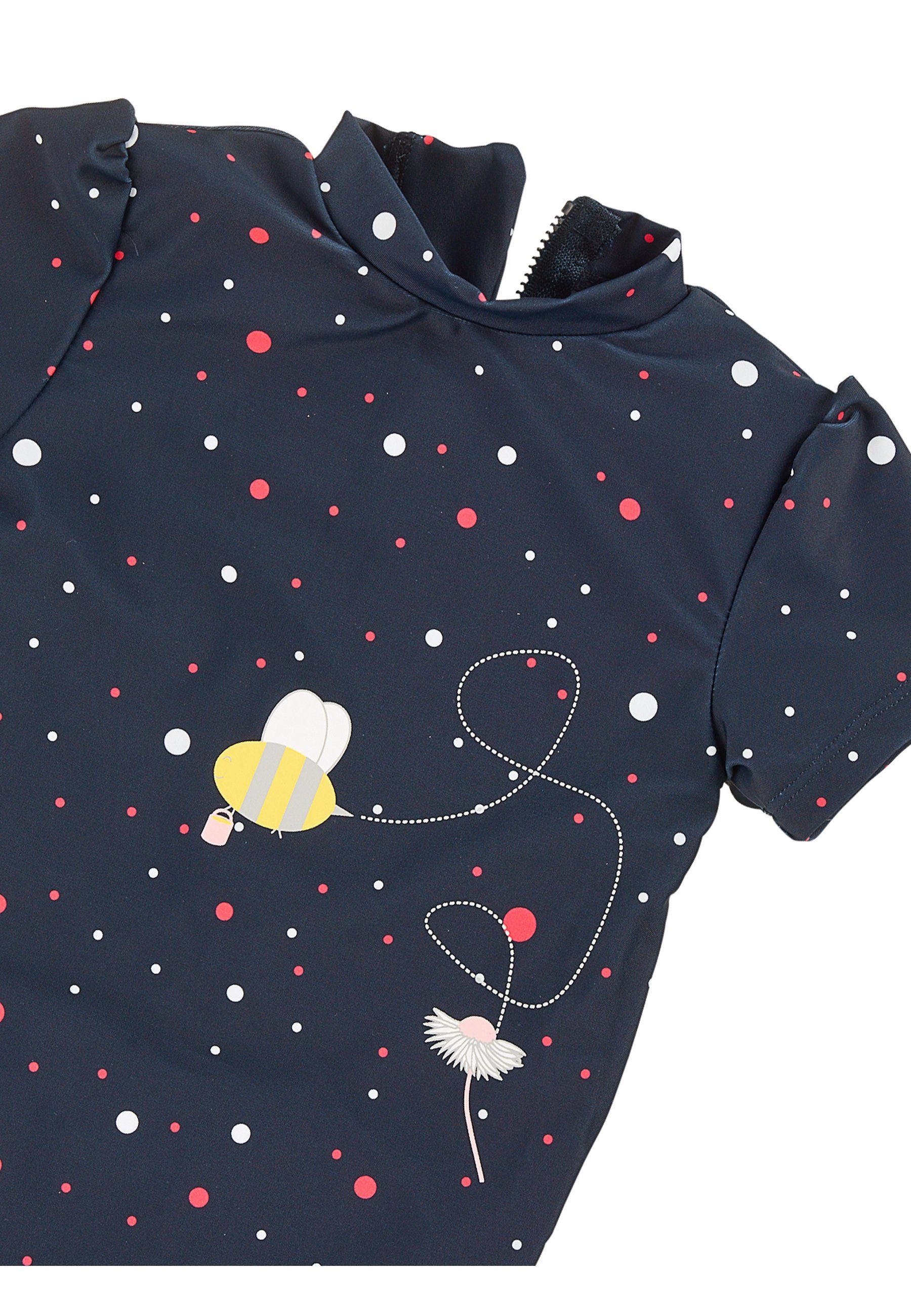 Sterntaler® Badeanzug Schwimmanzug Biene (1-St., Kinderbadeanzug Kurzarm, Babyschwimmanzug gemustert) Schwimmanzug mit Reißverschluss und Stehkragen, Baby Badeanzug