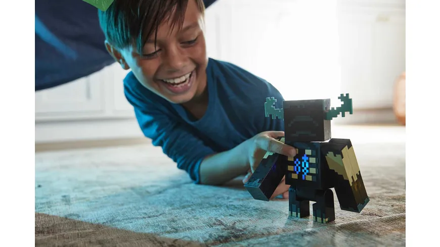 Minecraft The Warden Figur, Actionfigur mit Licht & Geräuschen