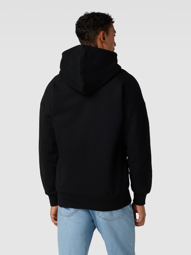 Strickjacke mit Kapuze Modell 'DAN' in schwarz