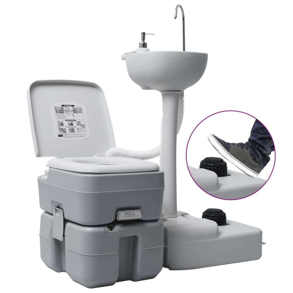 DOTMALL Campingtoilette Reisetoilette und Waschbecken-Set, Tragbar