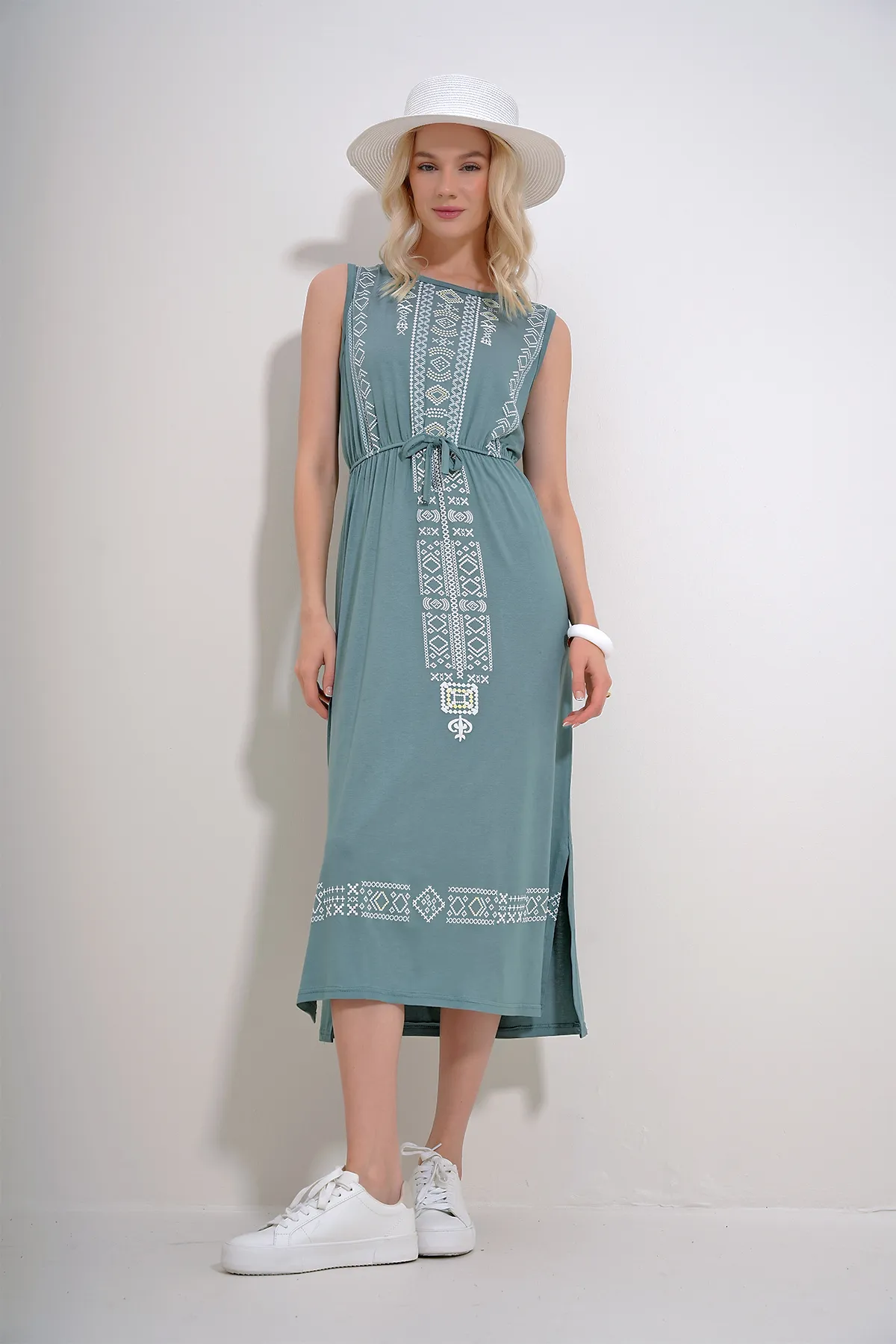 Trend Alaçatı Stili  Kleid - Grün - A-Linie