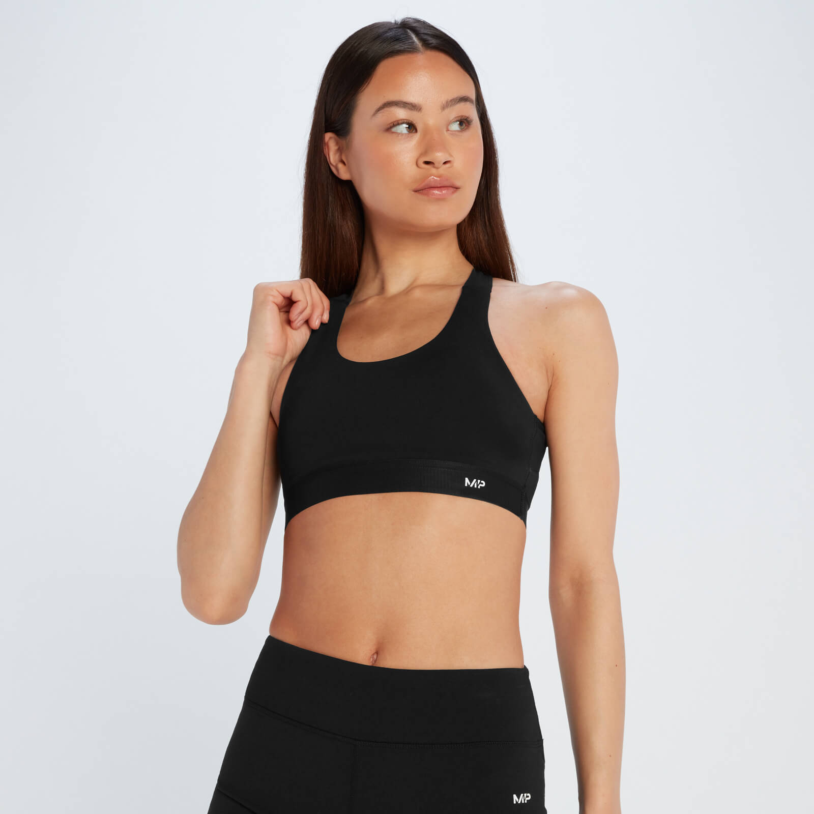 Brassière de sport à dos croisé MP Power pour femmes – Noir