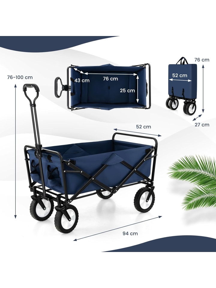 COSTWAY Bollerwagen faltbar in Blau günstig kaufen onesize
