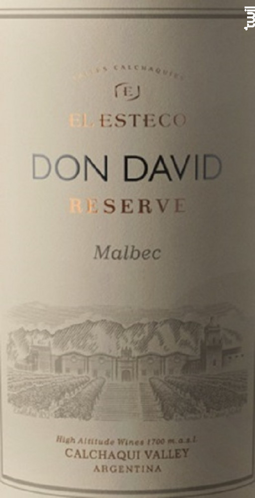 DON DAVID - Malbec El Esteco Vin Rouge●AOC de Salta 2021 75cl