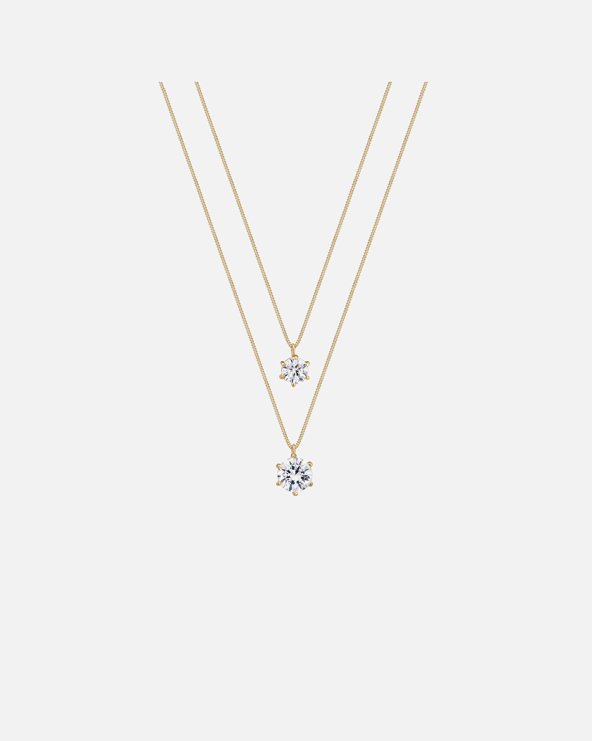 Collana da donna Elli Char Solitaire Basic a strati, look trendy con cristalli in argento sterling 925.