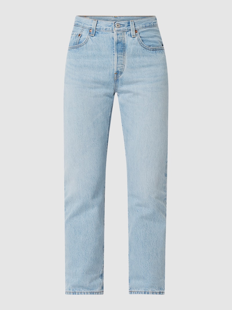 Cropped Straight Fit Jeans aus Baumwolle Modell '501™' in jeans
